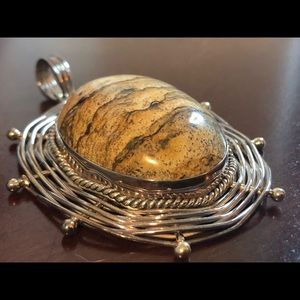 PICTURE JASPER SET IN STERLING SILVER PENDANT